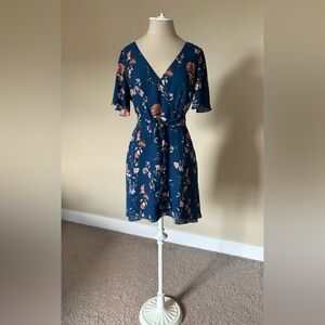 BB Dakota floral faux wrap dress